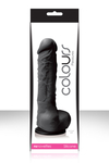 Черный фаллоимитатор Pleasures 5 Dildo - 17,8 см.