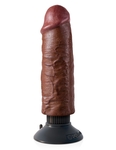 Коричневый вибратор 6 Vibrating Cock - 17,8 см.