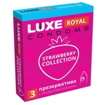 Презервативы с ароматом клубники Luxe Royal Strawberry Collection - 3 шт.