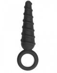 Анальная пробка со спиралью на поверхности No.60 Dildo With Metal Ring - 17,5 см.