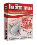 Презерватив Luxe Tween в розовом цвете с ароматом розы - 1 шт.