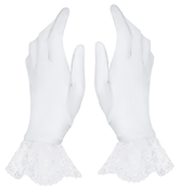 Короткие перчатки Etheria с оборками из тонкого цветочного кружева - фото, цены