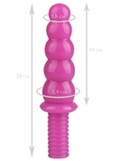 Розовый фантазийный фаллоимитатор - 28 см. - фото, цены