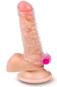 Прозрачная насадка на пенис с шипами и вибропулькой - 13 см. - фото, цены