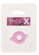 Розовое эрекционное кольцо с ушками для удобства надевания Basicx Tpr Cockring Pink - фото, цены