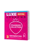 Презервативы с ароматом клубники Luxe Royal Strawberry Collection - 3 шт. - фото, цены