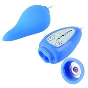 Голубой вибростимулятор с выносным пультом Penguin Teaser - фото, цены