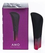 Черный ультрамощный вибромассажер Amo - 10 см. - фото, цены