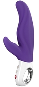 Фиолетовый вибратор с клиторальным отростком Lady Bi - 22,1 см. - фото, цены