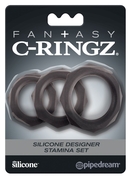 Набор из 3 граненых эрекционных колец C-Ringz Silicone Designer Stamina Set - фото, цены
