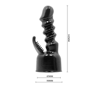 Чёрная насадка на вибромассажёр для клиторально-вагинального массажа - фото, цены