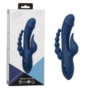 Синий тройной вибромассажер Triple Orgasm - фото, цены