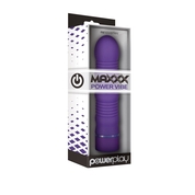 Фиолетовый ребристый вибромассажёр Maxx Power Vibe - 19 см. - фото, цены