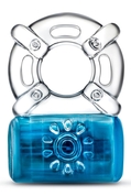 Синее эрекционное виброкольцо Pleaser Rechargeable C-Ring - фото, цены