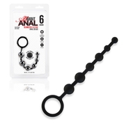 Черные силиконовые анальные бусы Silicone Anal Beads - 21 см. - фото, цены