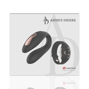 Черно-золотой вибратор для пар с пультом-часами Anne s Desire Dual Pleasure Vibe - фото, цены