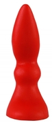 Красная изогнутая анальная пробка - 10 см. - фото, цены
