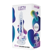 Прозрачный фаллоимитатор на присоске Lusty Jelly Dildo - 18 см. - фото, цены