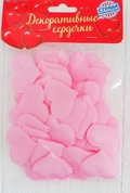 Набор декоративных розовых сердец - 50 шт. - фото, цены