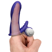 Фиолетовая вибронасадка на палец Mood Euphoric Smooth - фото, цены