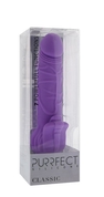Фиолетовый вибратор с лепестками в основании Purrfect Silicone Classic 7inch Purple - 18 см. - фото, цены