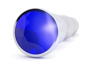 Серебристая анальная пробка-ёлочка с фиолетовым кристаллом - 14 см. - фото, цены