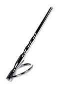 Серебристый уретральный плаг елочка с кольцом с основании Metal - 10,5 см. - фото, цены