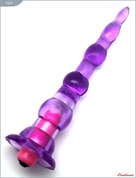 Фиолетовый анальный конус с вибропулькой - 17 см. - фото, цены