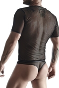 Мужская футболка из эластичной сетки с V-образной горловиной - фото, цены