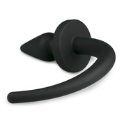 Черная пробка-конус Dog Tail Plug с хвостом - фото, цены