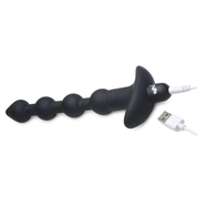 Черные анальные бусы с вибрацией и пультом ду 28x Remote Control Vibrating Silicone Anal Beads - 19 см. - фото, цены