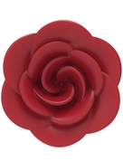 Красная анальная пробка с ограничительным основанием в виде розы - фото, цены