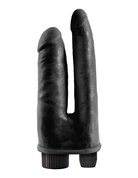 Двойной чёрный вибратор со съемной присоской Double Vibrating Double Penetrator - 20,3 см. - фото, цены