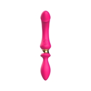 Розовый двусторонний вибромассажёр - 26,8 см. - фото, цены