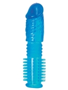 Синяя насадка-ёршик Penis Sleeve Stretchable - 16,5 см. - фото, цены