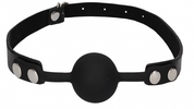 Черный кляп-шарик Silicone Ball Gag with Adjustable Bonded Leather Straps - фото, цены