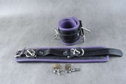 Чёрные подвёрнутые наножники с фиолетовым подкладом - фото, цены