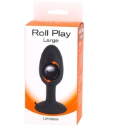 Чёрная анальная пробка со смещенным центром тяжести Roll Play Large - 11 см. - фото, цены