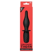 Черный анальный стимулятор Punishment Thorn с ручкой-ограничителем - фото, цены