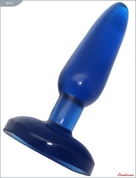 Синяя гелевая анальная пробка - 16 см. - фото, цены
