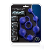 Синяя анальная цепочка 16 Inch Silicone Anal Beads - 40,6 см. - фото, цены