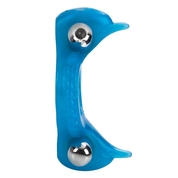 Голубое эрекционное кольцо с 2 виброэлементами Double Dolphin - фото, цены