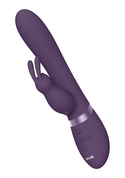 Фиолетовый вибромассажер-кролик Taka - 21,3 см. - фото, цены
