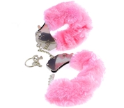 Металлические наручники Original Furry Cuffs с розовым мехом - фото, цены