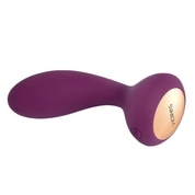 Фиолетовый анальный вибратор Julie с пультом ду - 10,2 см. - фото, цены