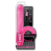 Розовый реалистичный вибратор Sex Conqueror Spiral Motion Duo Vibe - 21 см. - фото, цены
