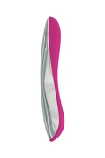 Розово-серебристый перезаряжаемый вибратор E4 - 19,5 см. - фото, цены