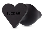 Черная анальная пробка с основанием-сердечком Fuck Me Butt Plug - 7,5 см. - фото, цены