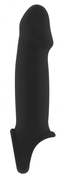 Чёрная насадка с подхватом Stretchy Penis Extension No.33 - фото, цены