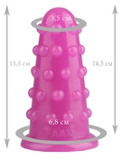 Розовая анальная втулка с шипиками - 15,5 см. - фото, цены